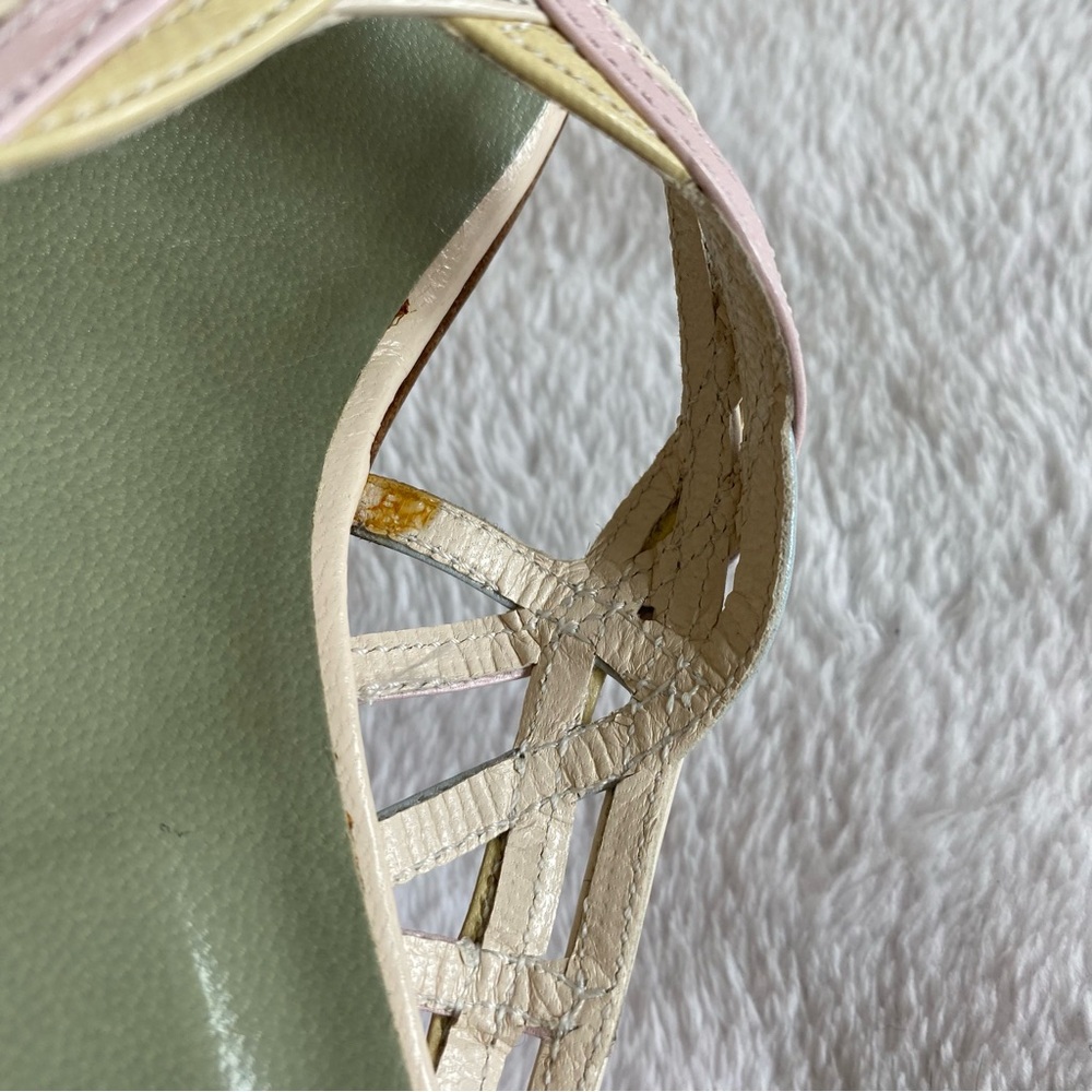 NEW Via Spiga Pastel Colors Kitten Heels Leather Sandals | 7 - Picture 9 of 11
